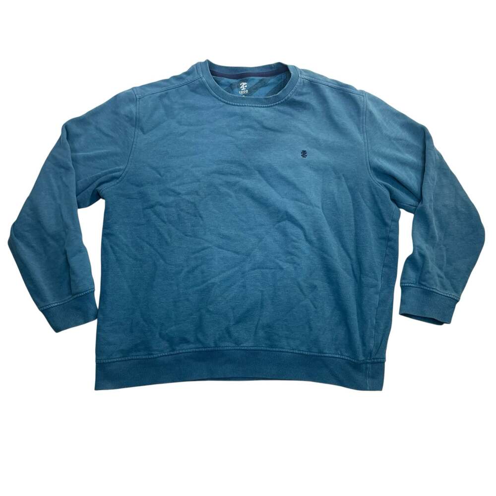 IZOD Men’s XL Blue Crewneck Sweatshirt Pullover Embroidered Logo